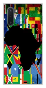 Coque en silicone imprimée compatible Samsung Galaxy Note 10 Drapeau Afrique - Photo 1 sur 3