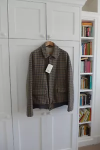 Barena Valesan Bomber Jacket in Checked Cammello Wool - size 52 - BNWT, RRP £670 - Picture 1 of 18