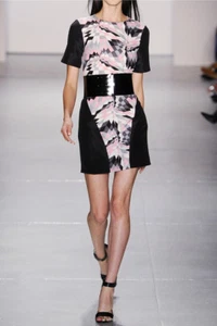 TIBI Isosceles silk linen blend multicoloured geometric mini dress UK 4 - 6 £345 - Picture 1 of 12