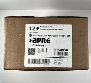 12 rotoli ARMOR Inkanto 4,09” x 502’ APR 6, nastri in resina cerata, stampante Intermec - Foto 1 di 2