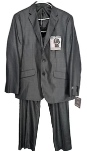 KENNETH COLE Suit Size 44R 38x30 Gun Metal Techni-Cole Slim Fit Stretch 2-Piece - Picture 1 of 12