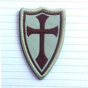 CROSS CRUSADER SHIELD NAVY SEAL DEVGRU ARMY BADGE ISAF HOOK PATCH GREEN - Picture 1 of 4