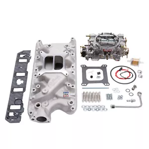 Edelbrock 2031 Performer Intake Manifold & Carburetor Kit Ford Small Block V8's - Foto 1 di 5