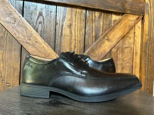 Clarks Tilden Walk Men's Black Leather Lace-Up Oxford Dress Shoes Sz 10M Worn 1X - Picture 1 of 13