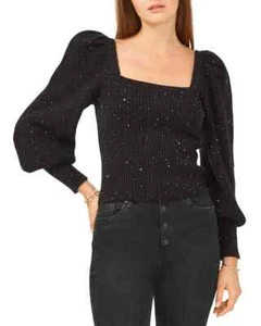 1.State Womens Midnight Garden Black Sparkle Sequined Sweater XS NWT $99. (bn19) - Picture 1 of 5