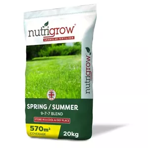 More details for nutrigrow quality spring &amp; summer lawn blend fertiliser 9-7-7 20kg covers 570m²