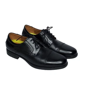 Florsheim Cap Toe Oxford Shoes 10 D Black Leather Dress Business - Picture 1 of 8