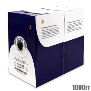 1000FT 18AWG/2 CCTV Security Camera Power Line Standard Cable Gray CMR - Picture 1 of 2