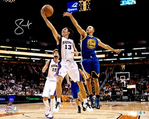 STEVE NASH AUTOGRAPHED 16X20 PHOTO SUNS VS. STEPHEN CURRY BECKETT WITNESS 233674 - Picture 1 of 4
