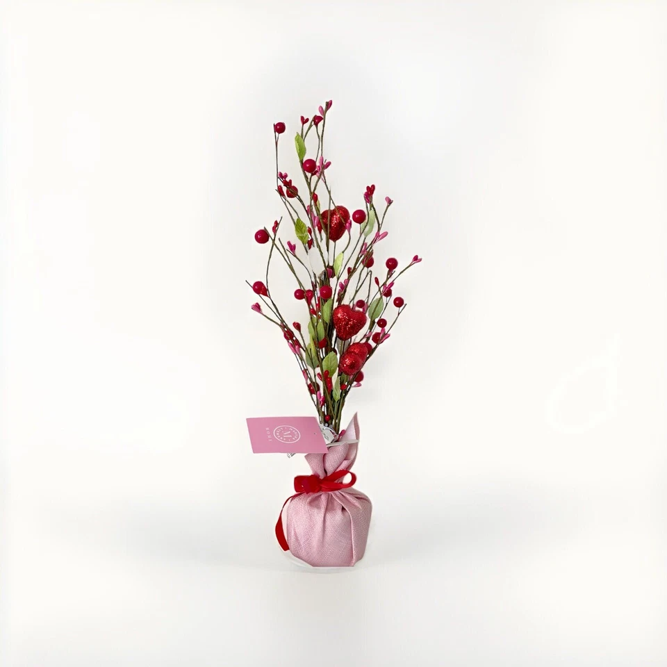 Martha Stewart Día de San Valentín Corazón Bayas Brillo Mesa Decoración 18” Nuevo Foto 1 de 4