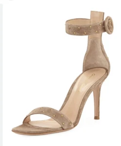  Gianvito Rossi Portofino Nieten Wildleder Riemchen Sandale Gr. 40 Neu - Bild 1 von 9