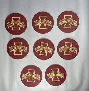 ISU Beer Coasters Set Of 8 College Iowa State University Round 4” Paper - Picture 1 of 5