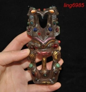 China Hongshan cultura cristal incrustación gema sacrificio dios sol estatua Helios - Imagen 1 de 7