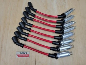 11" 10mm Spark Plug Wire Set Chevy LS1 VORTEC GM LS LT LSX LQ9 Truck SUV Red 45* - Picture 1 of 2