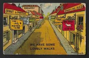 POSTKARTE COMIC DONALD McGILL KÜNSTLER ASHER GRÜNE RÜCKSEITE HOLLAND KISMET SERIE 352 - Bild 1 von 2