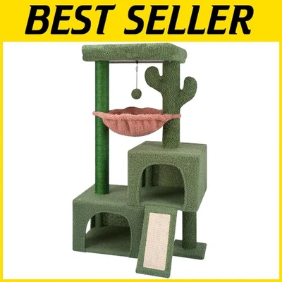 Compact 37.4" Cat Tree Tower for Small Breeds - Image 1 of 4