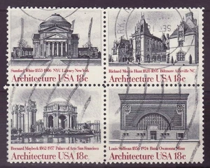 USA 1981 Amerikanische Architektur Mi. 1500/03 gestempelt 4er Block b541 - Picture 1 of 1