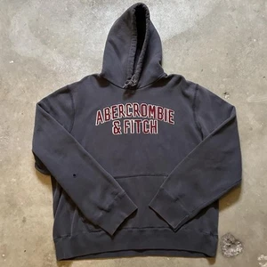 Vintage Abercrombie & Fitch Hoodie XXL Classic Grey Y2K Heavyweight 2000s - Picture 1 of 7