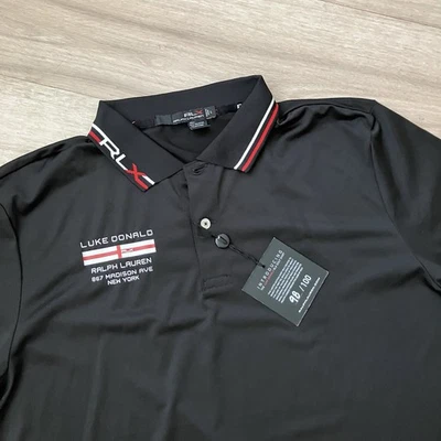 Люк Дональд новый с Ярлыками Polo RLX гольф Нью-Йорк /100 черный мужчин L редкая производительность Англии - Изображение 1 из 4
