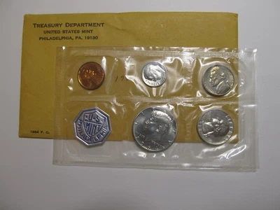 1964 US Mint Proof Set with 90% Silver Half Dollar, Quarter, and Dime - Image 1 of 3