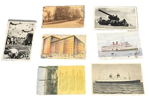 LOTTO 7 CARTOLINE ANTICHE LINO NAVI MILITARI GUERRA VEDUTE CITTÀ USATE - Foto 1 di 4
