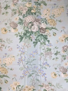 Vintage Martha Stewart Heimdekorateur Stoff Aqua Rose Streifen Shabby 55" x 3,7 Y - Bild 1 von 6