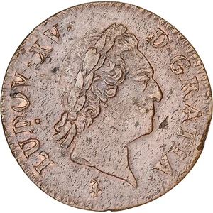 [#981555] Francia, Louis XV, 1/2 Sol à la vieille tête, 1768, Paris, Cobre, EBC+ - Picture 1 of 2
