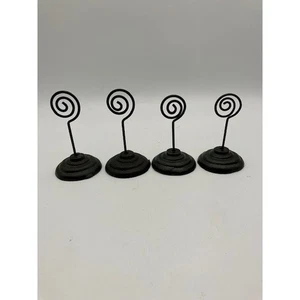 Set of 4 Cast Iron Card/Picture/Place Card Holders/Table Numbers 3"H to 3.25" H - Picture 1 of 3
