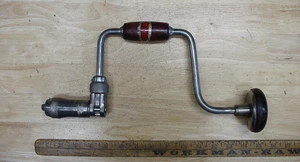 Vintage Dunlap Circle F 10" Ratcheting Bit Brace,Carpenter,VGC,L@@K! - Picture 1 of 14