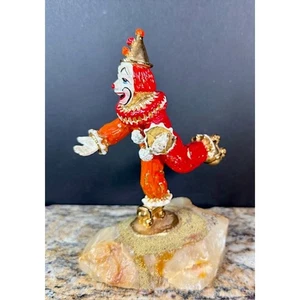 Patinador payaso Ron Lee sobre base de ónix firmado y fechado 79 8" de alto - Imagen 1 de 4