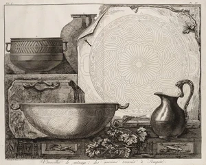 F. PIRANESI (1758-1810), Kochutensilien aus Pompeji,  1805, Rad. Klassizismus - Bild 1 von 6