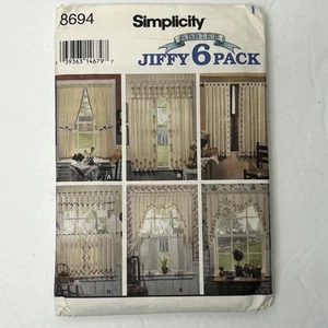 Simplicity Schnittmuster 8694 Abbie's Jiffy 6er Pack UNGESCHNITTEN Vorhänge Fenster - Bild 1 von 6