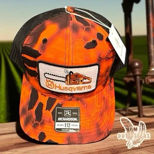 Parche de motosierra Husqvarna vintage Richardson 112 Kryptek Inferno negro SnapBack - Imagen 1 de 11