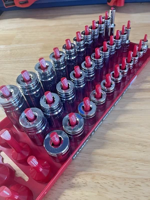 GearWrench 3/8” SAE Shallow Mid Deep Sockets 80553 80555S 80555 w/ Hansen Tray!! - Image 1 of 4