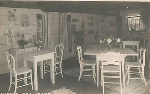 Real Photo Postcard RPPC ~ Garden Tea House Interior ~ Botanical Prints On Wall - Bild 1 von 2