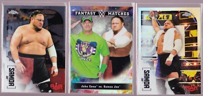 John Cena Samoa Joe Fantasy Matches FM-1 IV-21 & 56 Refractor 2020 Topps Chrome - Image 1 of 3