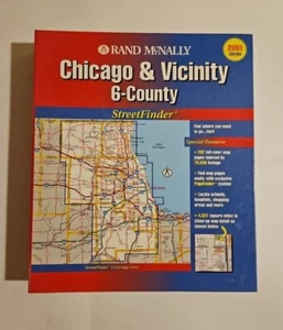 Rand McNally 2001 Ed. Chicago & Vicinity 6-County StreetFinder Atlas Guide Book - Picture 1 of 6