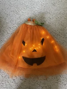 Pottery Barn Kids Light Up Orange Pumpkin Halloween Costume Size 7/8 - Picture 1 of 2