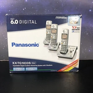 Panasonic KX-TG1033S Digital Cordless Phone Answering System with 3 Headsets - Picture 1 of 14