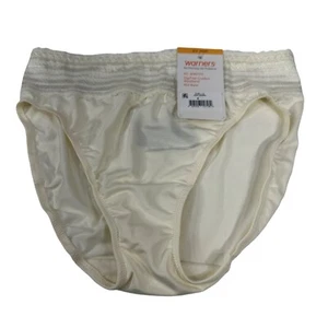 Warner's Women's Size 6 Medium Panty Brief Hi Cut Lace Waistband Cream New - Picture 1 of 7