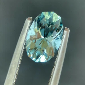 1.27ct Blue Aquamarine, Portuguese Oval, Unheated Natural Gemstone *Video* - Bild 1 von 4