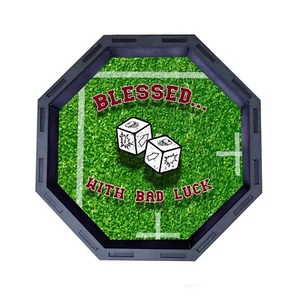 Bloodbowl Pitch Octagon Wooden Dice Tray, Rolling Tray, D&D Tabletop Board Games - Picture 1 of 2