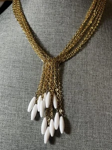 *Six Layered Moon Drops Gold Tone Necklace - Picture 1 of 6