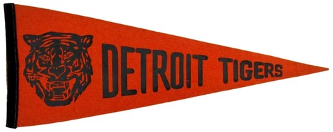 Vintage 1940's-50's Detroit Tigers Baseball 28x11 Felt Pennant Cover