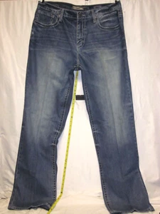 BKE Seth Blue Jeans Distressed Size 38 Fits 37x35 Medium Wash Straight Leg Mens - Picture 1 of 10