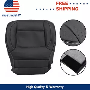 Black Perforated Driver Bottom Seat Cover Jet For 14-19 GMC Sierra 2500HD 3500HD - Picture 1 of 6