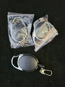 Retractable Badge 3pc Key Chain Holder Reel Cord Carabiner Tactical Pull ID Card - Picture 1 of 2