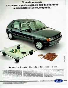 publicité Advertising 1023 1990 nouvelle Ford Fiesta Claridge intérieur cuir - Picture 1 of 1