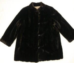 Country Pacer Vintage braun Kunstfell Atissavel Stoff Frankreich Damen Mantel - Bild 1 von 10