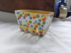 Anthropologie Floral Keramik Beerenkorb gelbes Motiv 2,5"x4"x4" Neu - Bild 1 von 4
